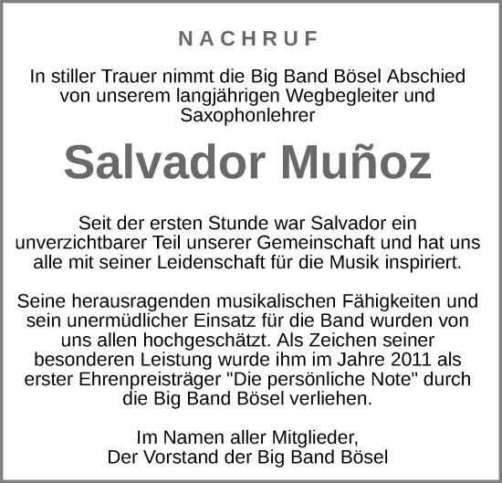 Anzeige von Salvador Munoz von OM-Medien