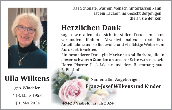 Anzeige von Ulla Wilkens von OM-Medien