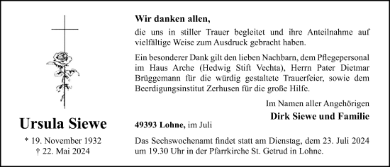 Anzeige von Ursula Siewe von OM-Medien
