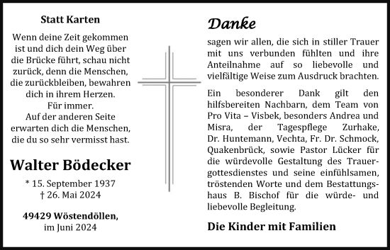 Anzeige von Walter Bödecker von OM-Medien