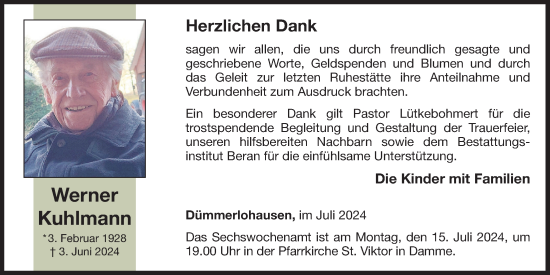 Anzeige von Werner Kuhlmann von OM-Medien