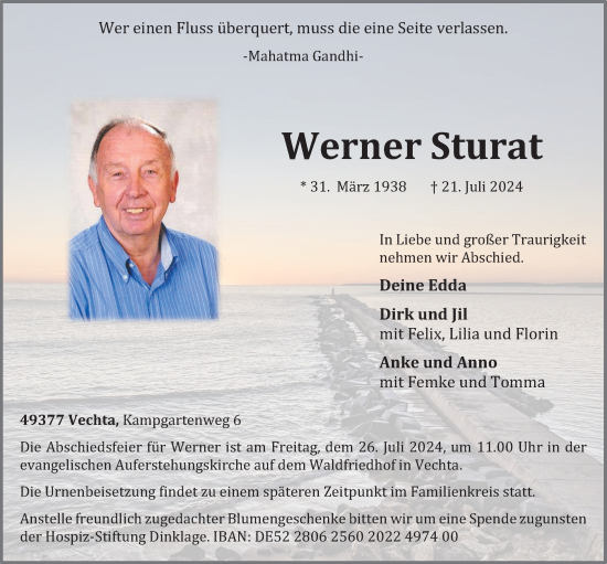 Anzeige von Werner Sturat von OM-Medien