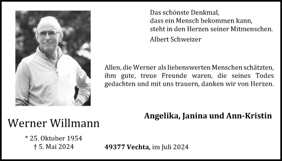 Anzeige von Werner Willmann von OM-Medien