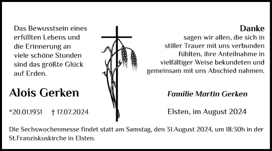 Anzeige von Alois Gerken von OM-Medien