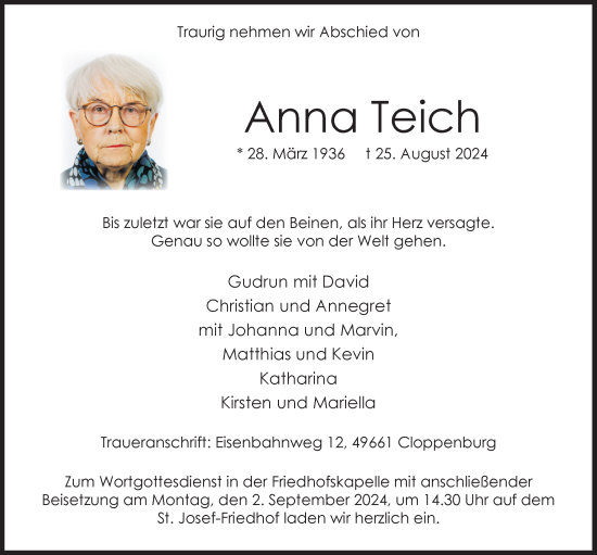 Anzeige von Anna Teich von OM-Medien