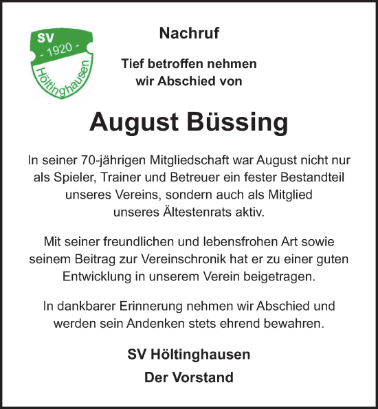 Anzeige von August Büssing von OM-Medien