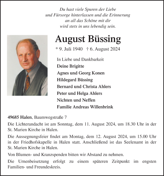 Anzeige von August Büssing von OM-Medien