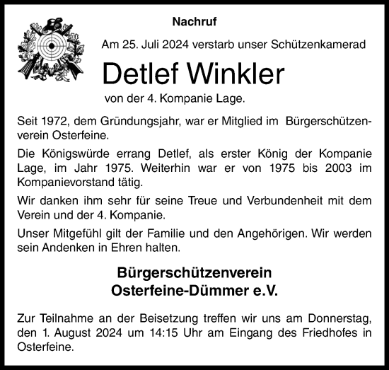 Anzeige von Detlef Winkler von OM-Medien