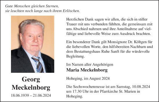 Anzeige von Georg Meckelnborg von OM-Medien