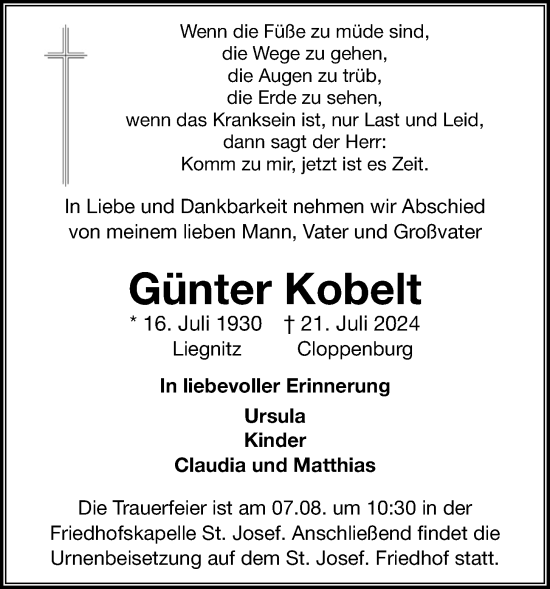 Anzeige von Günter Kobelt von OM-Medien