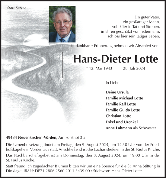 Anzeige von Hans-Dieter Lotte von OM-Medien