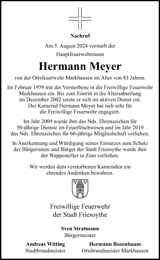 Anzeige von Hermann Meyer von OM-Medien