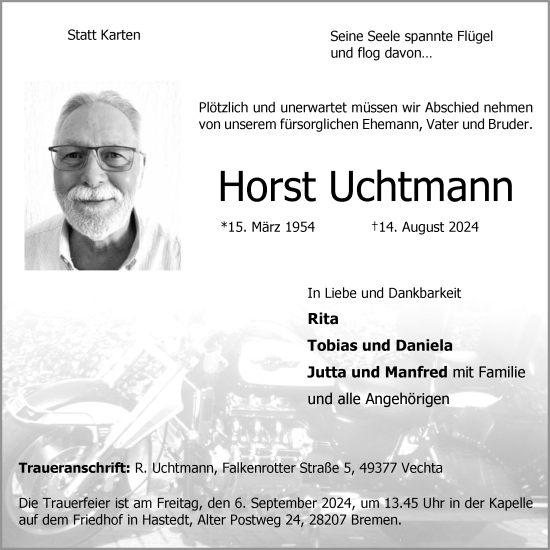 Anzeige von Horst Uchtmann von OM-Medien