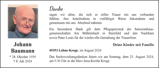 Anzeige von Johann Baumann von OM-Medien