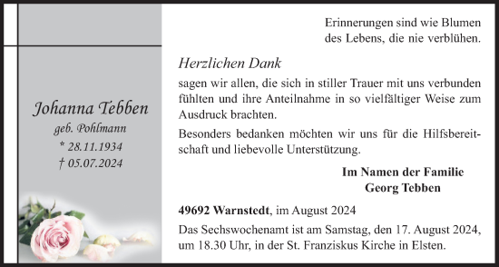 Anzeige von Johanna Tebben von OM-Medien