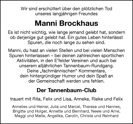 Anzeige von Manfred Brockhaus von OM-Medien