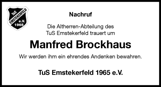 Anzeige von Manfred Brockhaus von OM-Medien