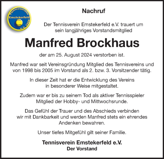 Anzeige von Manfred Brockhaus von OM-Medien