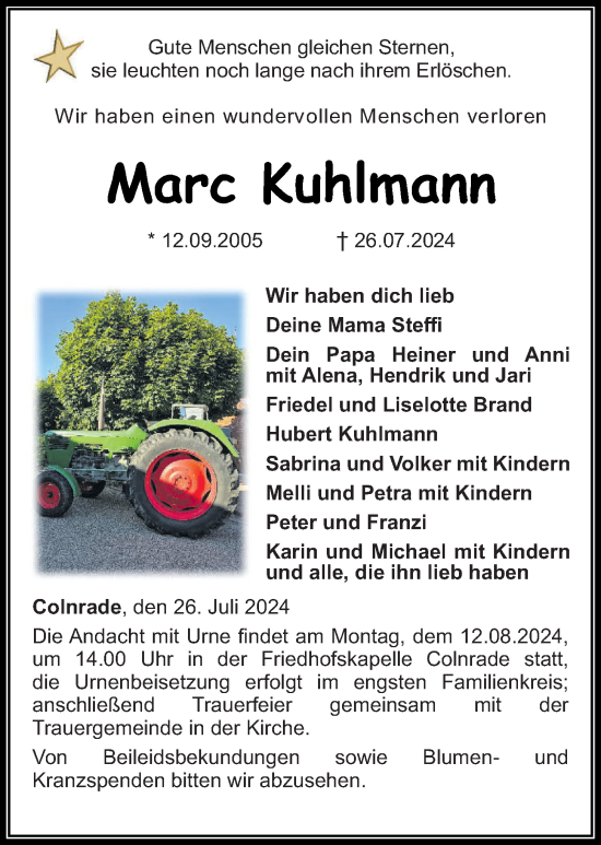 Anzeige von Marc Kuhlmann von OM-Medien