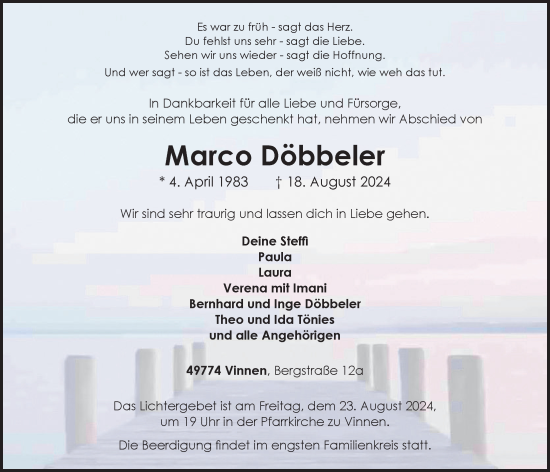 Anzeige von Marco Döbbeler von OM-Medien