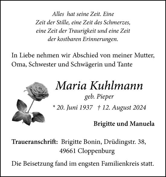Anzeige von Maria Kuhlmann von OM-Medien