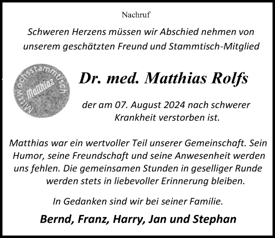 Anzeige von Matthias Rolfs von OM-Medien