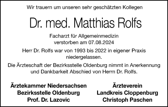 Anzeige von Matthias Rolfs von OM-Medien