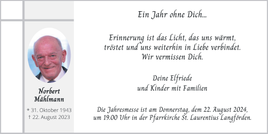 Anzeige von Norbert Mählmann von OM-Medien