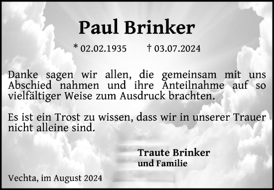 Anzeige von Paul Brinker von OM-Medien