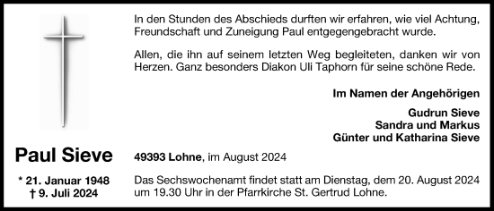 Anzeige von Paul Sieve von OM-Medien