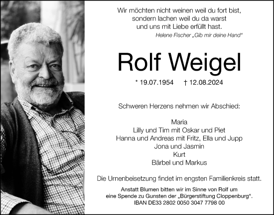 Anzeige von Rolf Weigel von OM-Medien