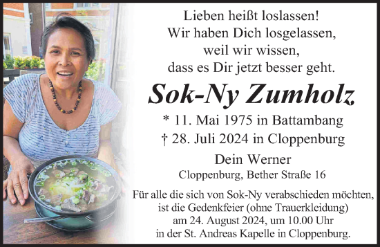 Anzeige von Sok-Ny Zumholz von OM-Medien