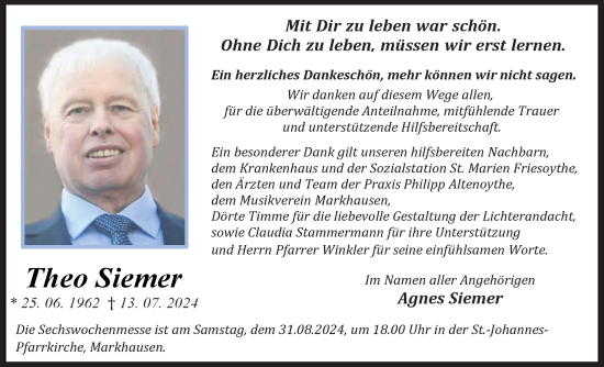 Anzeige von Theo Siemer von OM-Medien