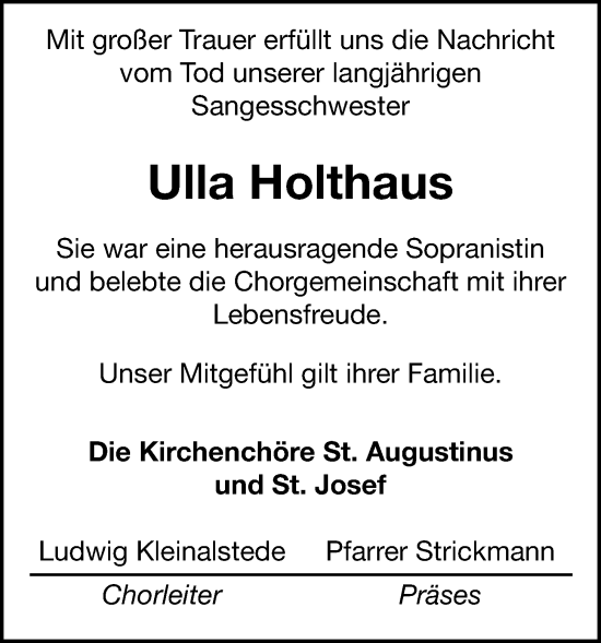 Anzeige von Ulla Holthaus von OM-Medien