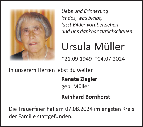 Anzeige von Ursula Müller von OM-Medien