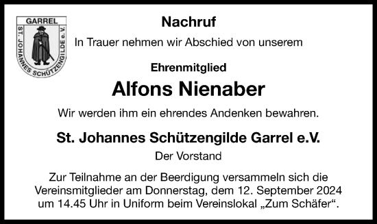 Anzeige von Alfons Nienaber von OM-Medien