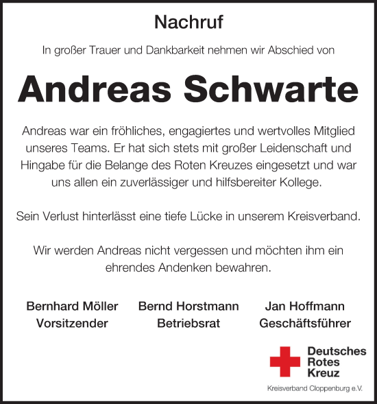 Anzeige von Andreas Schwarte von OM-Medien
