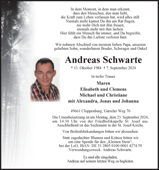 Anzeige von Andreas Schwarte von OM-Medien