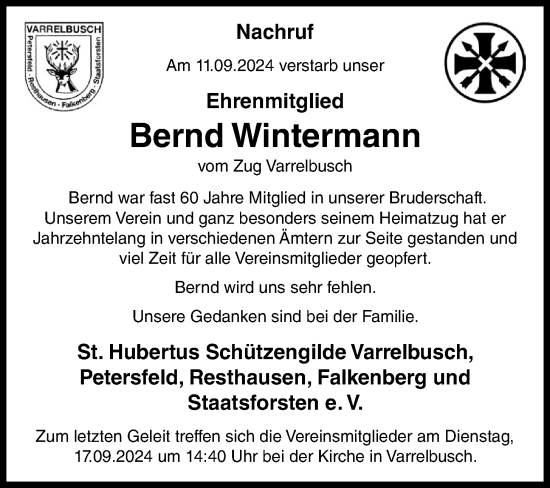 Anzeige von Bernd Wintermann von OM-Medien