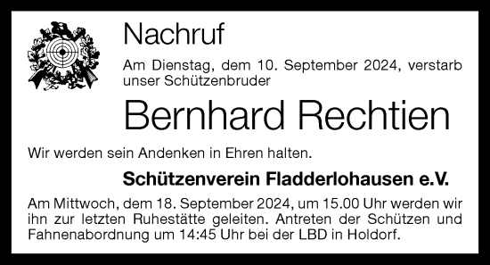 Anzeige von Bernhard Rechtien von OM-Medien