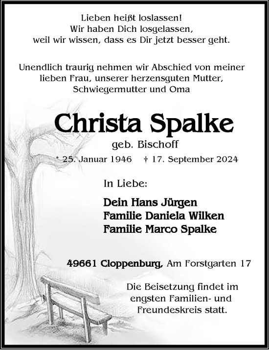 Anzeige von Christa Spalke von OM-Medien
