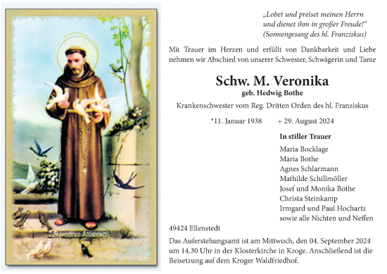 Anzeige von Hedwig Bothe von OM-Medien