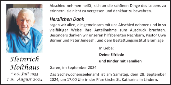 Anzeige von Heinrich Holthaus von OM-Medien