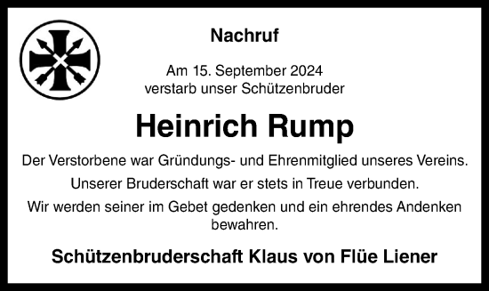 Anzeige von Heinrich Rump von OM-Medien