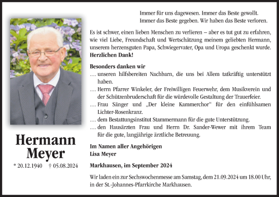 Anzeige von Hermann Meyer von OM-Medien