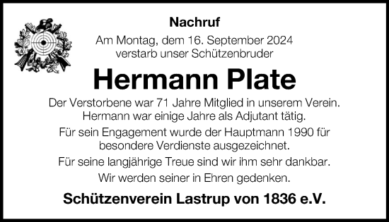 Anzeige von Hermann Plate von OM-Medien