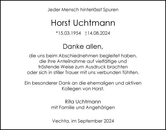 Anzeige von Horst Uchtmann von OM-Medien