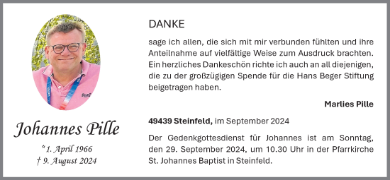 Anzeige von Johannes Pille von OM-Medien