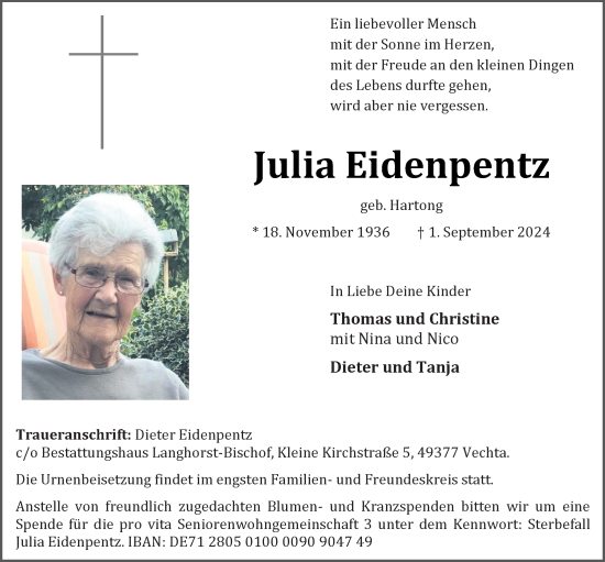 Anzeige von Julia Eidenpentz von OM-Medien