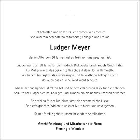 Anzeige von Ludger Meyer von OM-Medien